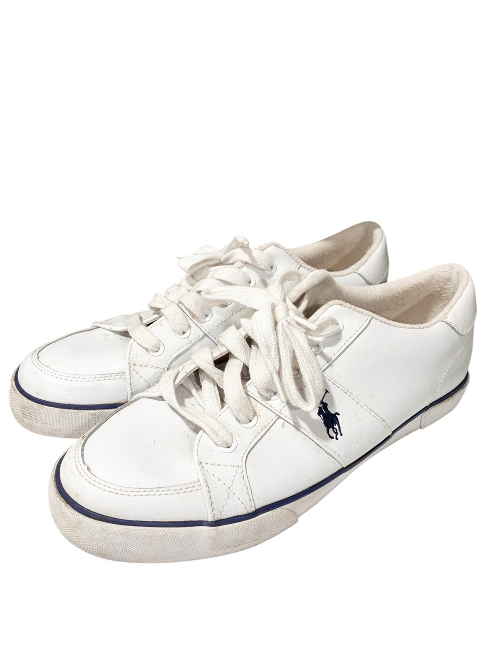 Polo Ralph Lauren White Leather Sneakers Tennis Shoes Men's Size 10.5